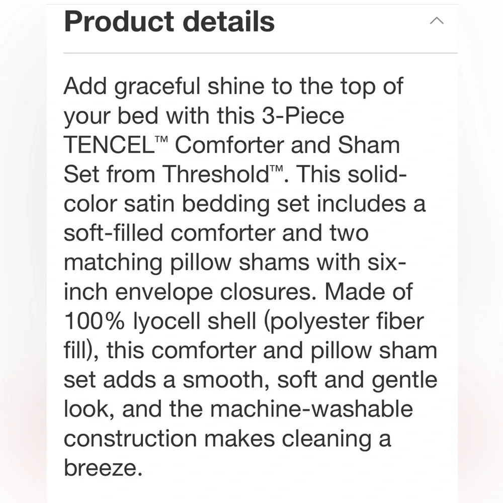 THRESHOLD NWT tencel comforter & sham set -copper -full/queen